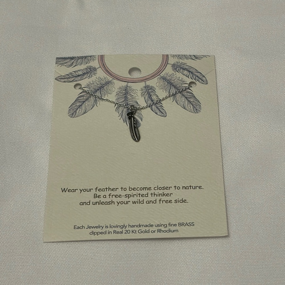 Lauren Spencer Feather Necklace - Silver